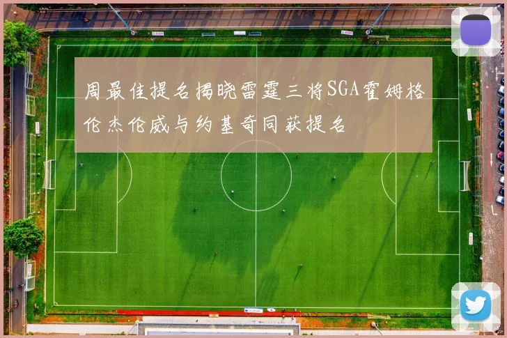 周最佳提名揭晓雷霆三将SGA霍姆格伦杰伦威与约基奇同获提名